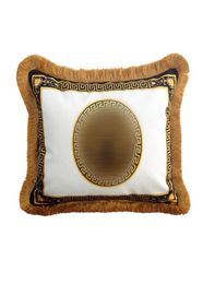 Luxury kussensloop Designer Signage Classic Pattern Tassel Dubbleide Drukkussenkussen Cushion Cover rechthoek 4535cm voor HO8592016