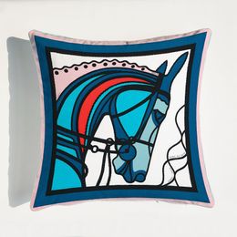 Luxe Kussen Kussensloop Luxe Europese Royal Horse Gedrukte Kussenhoes Decoratieve Kussenslopen Hoge Kwaliteit Dikke Kussenslopen 45*45CM