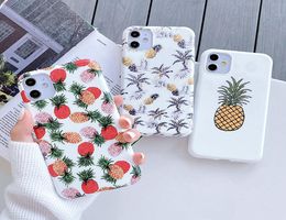 Étui de téléphone d'ananas de luxe pour iPhone 11Pro Max, étui pour 7 8 6 6s Plus X XR XS Max, fruits d'été, Silicone souple mat, ananas Cov9878581