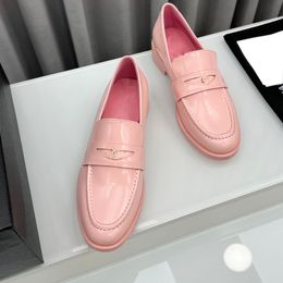 Zapatos de vestir para mujer rosa de lujo zapatos de plataforma redonda de la plataforma de vaca