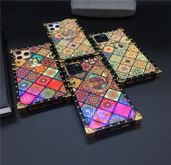 Luxury Plaid Vintage Phone Cover Square Case para Samsung Galaxy S9 S10 S20 más J6 S8 Nota 20 Ultra 9 10 8 A71 A51 A50 A91 A706608538