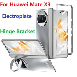 Cas de placage de luxe pour Huawei Mate X3 Case Armor Invisible Bracket Charnière Protection Cover