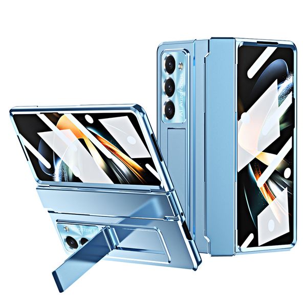 Membrana de revestimiento de lujo Vogue para Samsung Galaxy Folding Z Fold3 Fold4 Fold5 5G Durable Slim Full Protective Soft Solid Bracket Fold Shell con protección de bisagra
