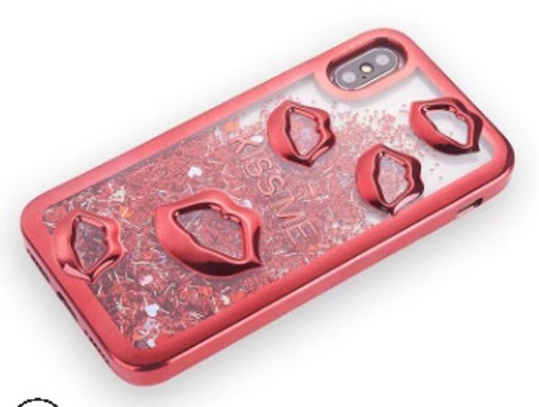 Luxe Placage Téléphone Cas Mode Quicksand 3D Sexy Lèvres Baiser Doux TPU Capa Pour iphone 11promax et samsung s20 gratuit DHL