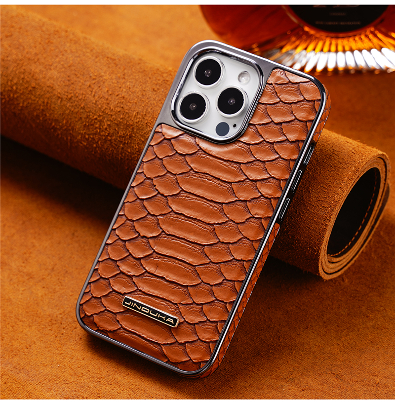 Роскошный кожаный чехол с рисунком питона для iPhone 15, 14, 13, 12 Pro Max, прочный, деловой, стильный, полностью защитный, противоударный, задняя крышка со змеиным принтом