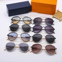 Lunettes de soleil polarisées de luxe UV400 avec monture en métal pour femmes et hommes, lunettes rondes rétro, lunettes de conduite, de voyage, d'ombrage avec boîte L4