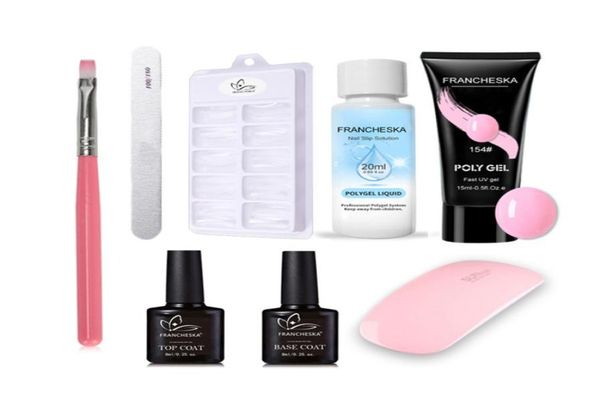 Ensemble de vernis à ongles Poly Gel de luxe vernis à ongles UV construction rapide pour Extensions d'ongles couche de base dure Kit d'ongles Polygel 4416779