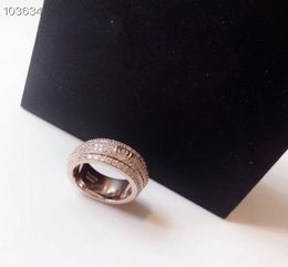 Possession de luxe marque S925 en argent Sterling plein cristal trois couches charme Rotation anneau pour les femmes Jewelry9755209