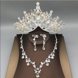 Luxe prinses bruiloft Bridal Tiara Rhinestone hoofdstukken Crystal Bridal Headbands Haaraccessoires Gold Silver Evening Party Bruid