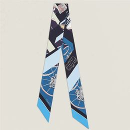 Foulard en soie imprimé de luxe Twilly Designer femmes bandeau mode sac écharpes pour femmes cheveux minces foulards cravate taille 6*110 cm