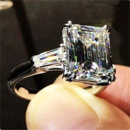 Luxury Promise Ring Real 925 Sterling Silver Aaaaa Sona CZ Engagement Bands de mariage Rings For Women Fine Jewelry Xhwwl