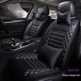 Fundas de asiento de cuero PU de lujo para Toyota Corolla Camry Rav4 Auris Prius Yalis Avensis SUV accesorios interiores de coche 323u
