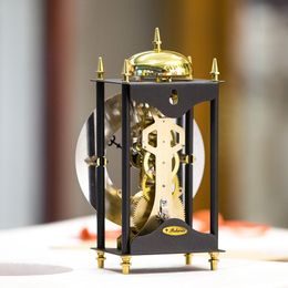 Table de cuivre pure de luxe Poulage de l'horloge mécanique Silencieux Gold Metal Manuel Manupulator Horloge de bureau