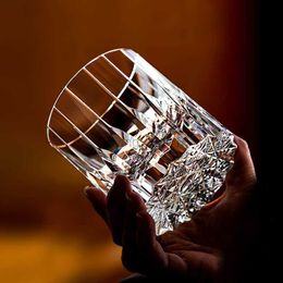 Luxe Pure K9 Optical Crystal Glass Japanse Edo Kiriko Hand Cut Whiskey Wine Glass Hand Cut to Clear Wine Glass Cup 7oz HKD230809