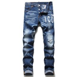 Luxe Violet Jeans Hommes Designer Jean Femmes Stacked Denim Tendance Européenne Jeans Pantalon Biker Broderie Marque Ripped Pantalon CXD2308048