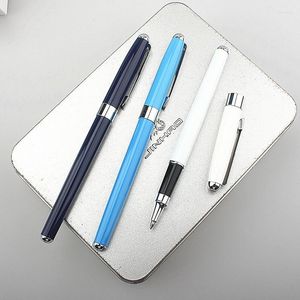 Luxe kwaliteit 816 metalen rollerbalpen donkerblauw wit stationery kantoor schoolbenodigdheden inkt