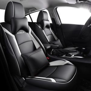 Housse de siège de voiture de luxe de qualité, en cuir, pour Mazda 3 Axela 2014 2015 2016 2017 2018 2019, accessoires de style automobile quatre saisons