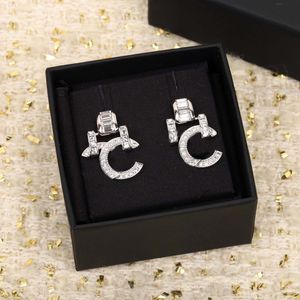 2023 Luxury quality Charm drop earring with sparkly diamond in special design silver plated have box stamp PS7274B