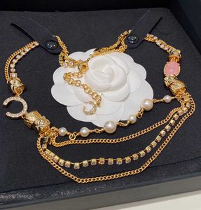 Luxe kwaliteit charme hanger ketting met roze kristallen jade en sprankelende diamant lange en korte keten designer sieraden hebben postzegelbox ps3549b