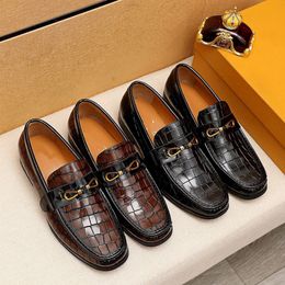 Designers de qualité de luxe Set pied mâle chaussures formelles en cuir véritable plat modèle d'affaires chaussures de loisirs noir marron chaussures de bureau à carreaux