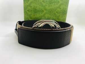 Ceinture en cuir de vachette véritable de qualité de luxe Boucle en laiton plaqué or en acier inoxydable 20mm 28mm 30mm 40mm ceinture design pour hommes et femmes avec boîte unisexe 019