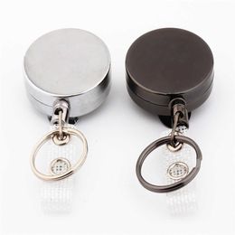 Qualité de luxe rétractable tirer Badge bobine en alliage de Zinc métal ID lanière nom étiquette carte recul ceinture porte-clés chaîne Clips