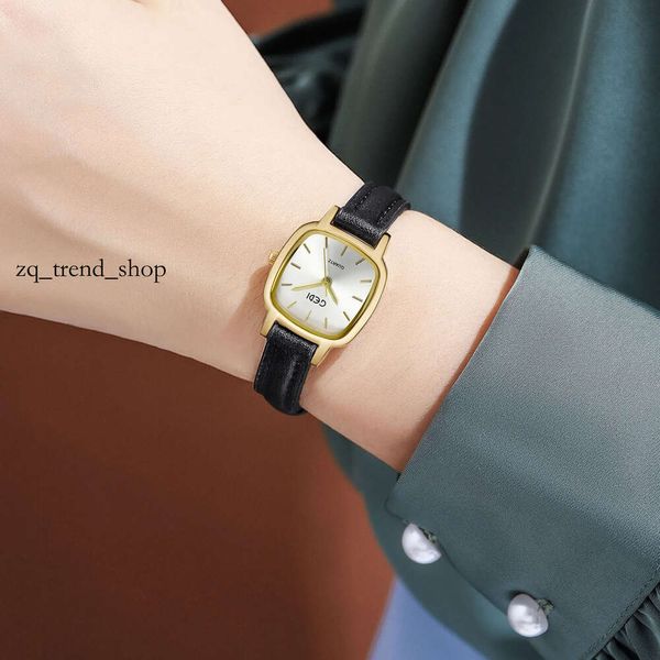 Luxury Qually Square Women's Watch Style Style Belt Student Student Small Brown Watch Nicho de alta gama Feel Wallwatch Quartz Watch Wathys 80