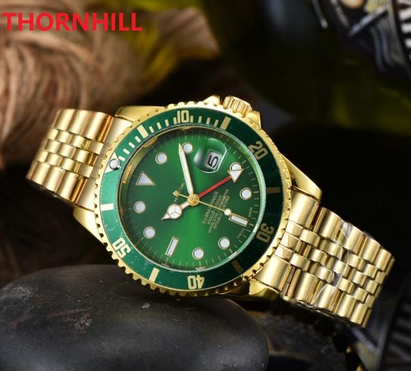 cuarzo de lujo para hombre rojo rosa verde azul dial relojes moda día fecha hombres diseñador reloj regalos completo acero inoxidable Montre de Luxe Reloj de alta calidad