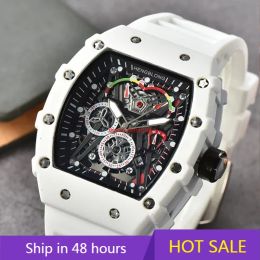 Luxe quartz horloge siliconen band skelet horloge voor mannen niet-mechanische zakelijke klok mannelijke militaire sport relogio mannelijk