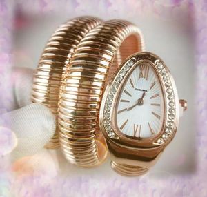 Quartz de luxe femmes or vert cadran bleu montres mode jour date diamants bague abeille serpent horloge entièrement en acier inoxydable or rose argent Bracelet montre de luxe
