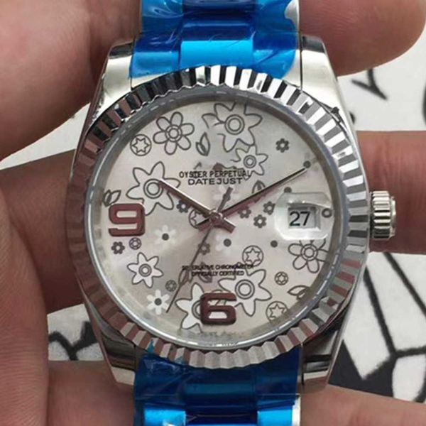 Relojes de lujo R olax para hombre a la venta Reloj mecánico automático Flor blanca Reloj completo con caja de regalo