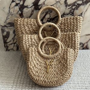 Luxe raffia's strand draagtas grote capaciteit ontwerper stro strandtas geweven hand geweven mand draagtas koppelingszakken dames crossbody schoudertas vakantie handtas