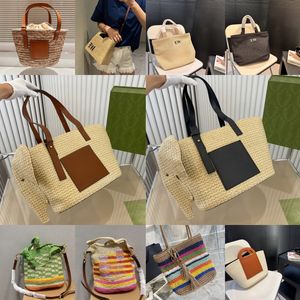 Luxe Raffias Font tote Clutch Underarm Bag Dames heren Designer tassen geweven shopper Straw Crossbody zomer Strandtas portemonnee handtas Schoudertas tassen