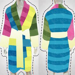 Luxe regenboogkleurige badjas paar 100% katoenen badjas ademend zacht barok jacquard slaap nachtgewaden thuis unisex slaapw2156