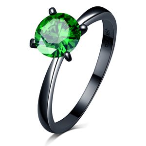 Ensemble de bagues de mariage noires en diamant taille brillant ovale de luxe pour femmes Bague de fiançailles en or 18 carats rempli de bijoux d'éternité rouge vert violet multi zircone taille 6 7 8 9