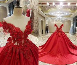 Robes de soirée de robe de bal rouge Luxur