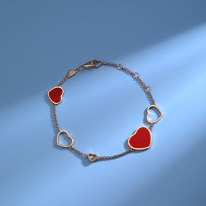 Luxe rode chalcedony armband hoogwaardige luxe sieraden voor vrouwen jubileumgeschenken rosé goud voortreffelijk 925sterling zilveren sieraden armband modearmband