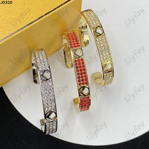 Luxe rode edelstenen Bracelet Fashion Diamond Gold Cuffs Designer sieraden voor vrouwen bruiloft liefde armbanden heren f manchet 925 zilveren geschenken 2023 hot