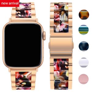 Luxe hars metal bandband voor Apple Watch -serie Ultra 8 SE 7 6 5 4 3 Watchbands Bracelet Iwatch Banden 41 mm 45 mm 40 mm 44 mm 38 mm 42 mm 49 mm polsbandjes accessoires