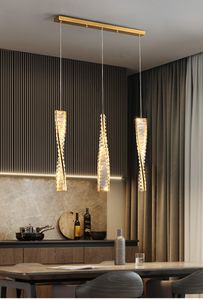 Luces colgantes de cristal para restaurante de lujo, lámpara colgante largo para Bar de Hotel, decoración para sala de estar, lámpara LED para cafetería