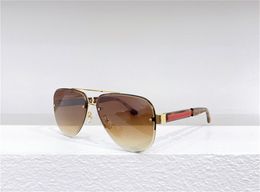 luxe designer zonnebrillen voor mannen en vrouwen half frame uv400 bruine lenzen piloot modestijl populaire retro vintage coole brillen retro glas worden geleverd met originele etui