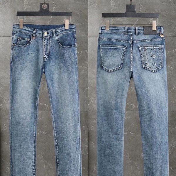 Designers de jeans rétro de luxe pour hommes lourds vieux haut imprimé en trois dimensions pantalons en denim décontractés haut de gamme pour hommes