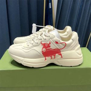 Luxe Retro Dikke Zool Sneakers Mannen Vrouwen Modieus Luxe Merk Anime Golvend Papa Sneakers Tijgerprint Schoenen Maat 35-44