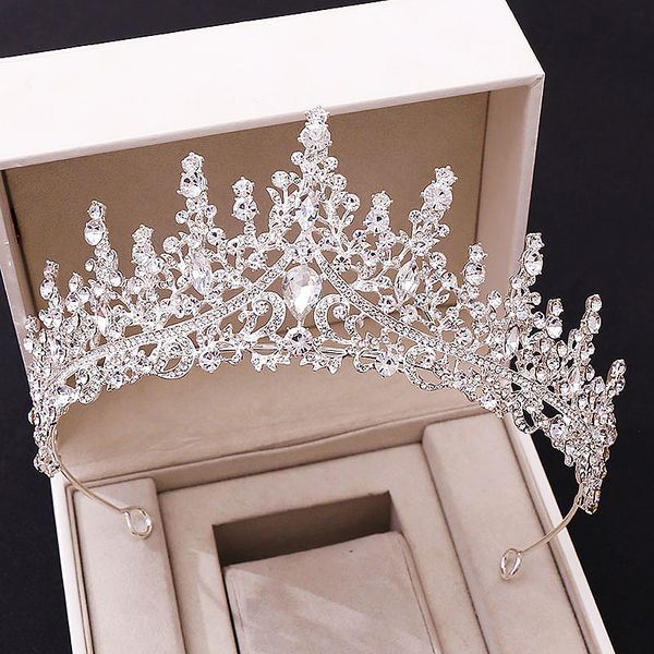 Strass de luxe perlé coiffes couronne de mariée et diadèmes cristaux de mode or vert bleu accessoires de mariage fête d'anniversaire He232k