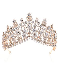 Luxe Rhinestone Tiara Crowns Crystal Bridal Hair Accessoires Wedding Headpieces Quinceanera Pageant Prom Queen Tiara Princess CR1528443