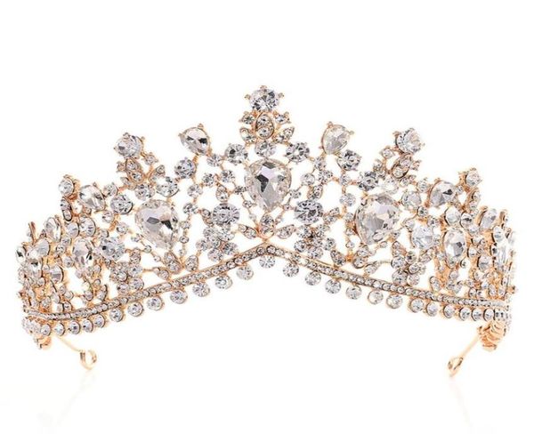 Luxury Rhinestone Tiara Crowns Crystal Accesorios para el cabello nupcial tocados de boda Quinceanera Prom Queen Tiara Princess CR2681855