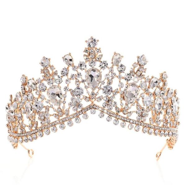 Luxury Righestone Tiara Couronnes Crystal Bridal Hair Accessoires de mariage Claises de mariage Quinceanera Pageant Prom Queen Tiara Princess CR7213407