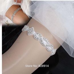 Strass de luxe perlé mariage mariée jarretière à la main commande personnelle personnalisé Garter219I