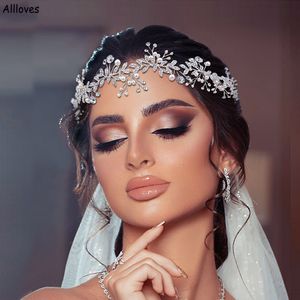 Luxe Steentjes Kristallen Bruidshoofddeksels Kroon en Tiara's Voor Bruiloft Glitter Goud Zilver Legering Dames Formele gelegenheden Schoolfeest Haaraccessoires Hoofdband CL2495