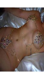 Luxury Rinstone Chain Arnese Bra Dress Belt For Women Rave Festival Bikini Bikini Night Club Sexy Body Jewelry Regalos4780247